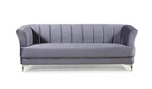 Modern Gray Velvet 3 seater Sofa 