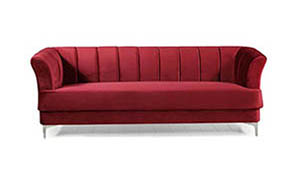 Modern Red Velvet 3 seater Sofa